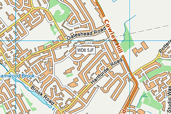 WD6 5JF map - OS VectorMap District (Ordnance Survey)