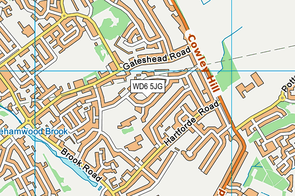 WD6 5JG map - OS VectorMap District (Ordnance Survey)