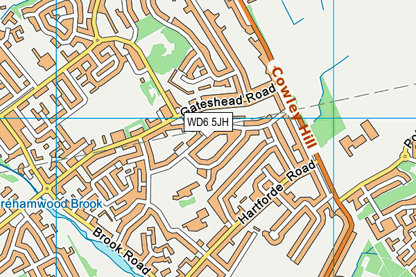 WD6 5JH map - OS VectorMap District (Ordnance Survey)