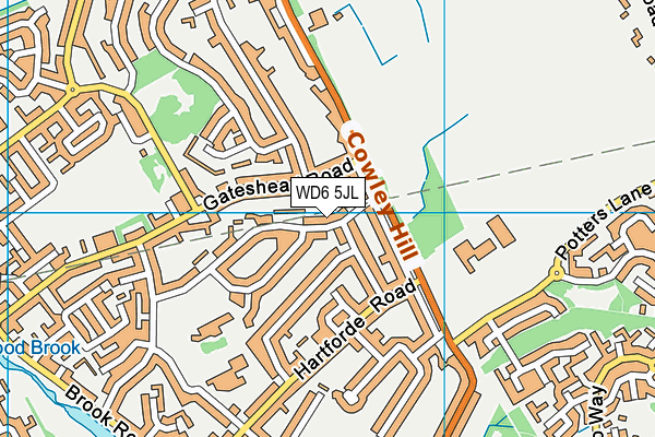 WD6 5JL map - OS VectorMap District (Ordnance Survey)