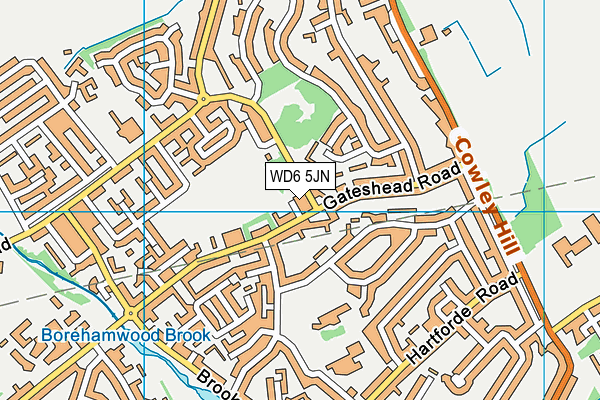 WD6 5JN map - OS VectorMap District (Ordnance Survey)