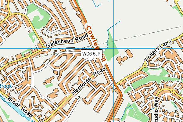 WD6 5JP map - OS VectorMap District (Ordnance Survey)