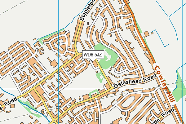 WD6 5JZ map - OS VectorMap District (Ordnance Survey)