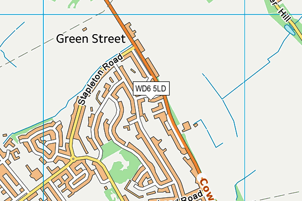 WD6 5LD map - OS VectorMap District (Ordnance Survey)