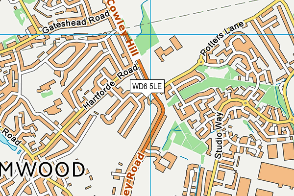 WD6 5LE map - OS VectorMap District (Ordnance Survey)