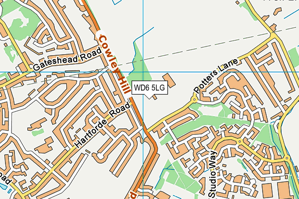 Hertswood Academy map (WD6 5LG) - OS VectorMap District (Ordnance Survey)