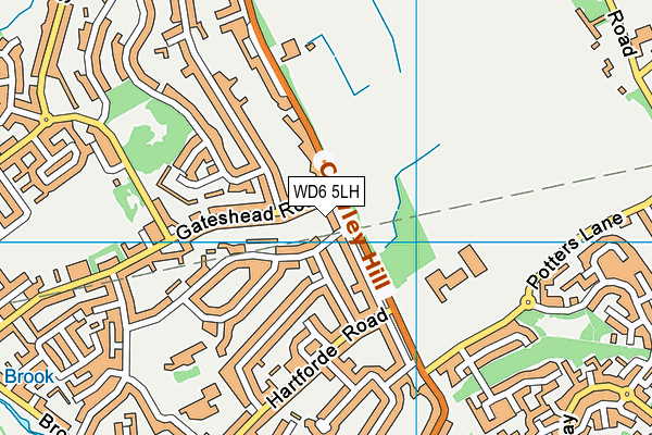 WD6 5LH map - OS VectorMap District (Ordnance Survey)