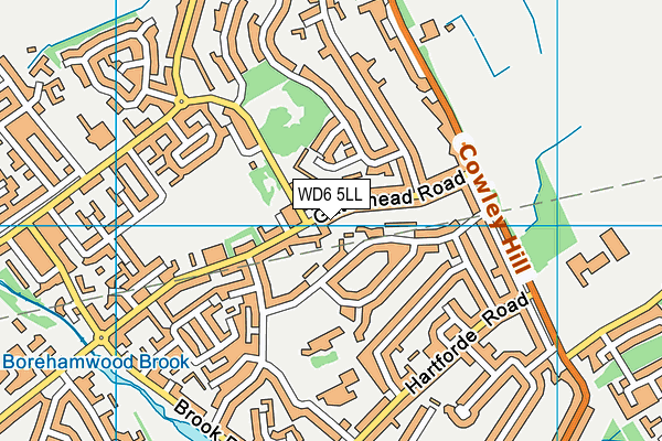 WD6 5LL map - OS VectorMap District (Ordnance Survey)