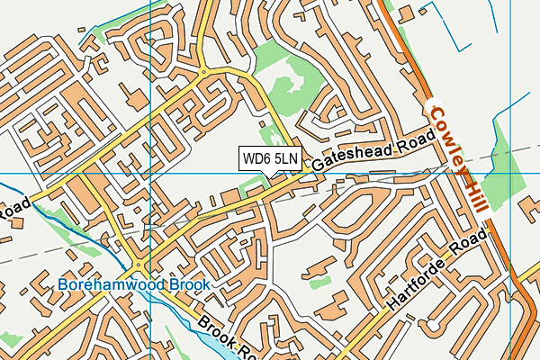WD6 5LN map - OS VectorMap District (Ordnance Survey)