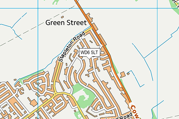 WD6 5LT map - OS VectorMap District (Ordnance Survey)