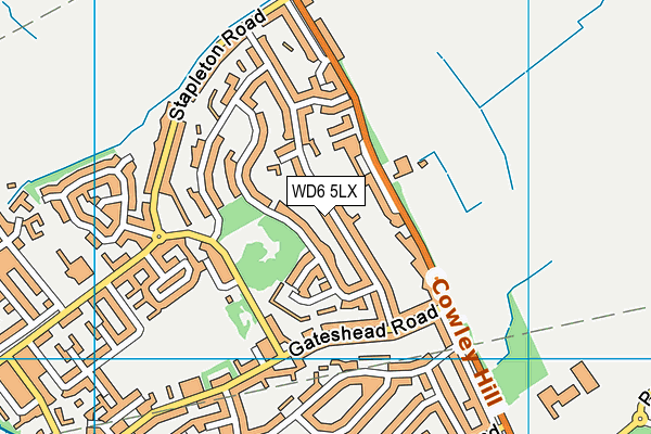 WD6 5LX map - OS VectorMap District (Ordnance Survey)