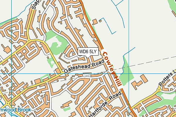WD6 5LY map - OS VectorMap District (Ordnance Survey)
