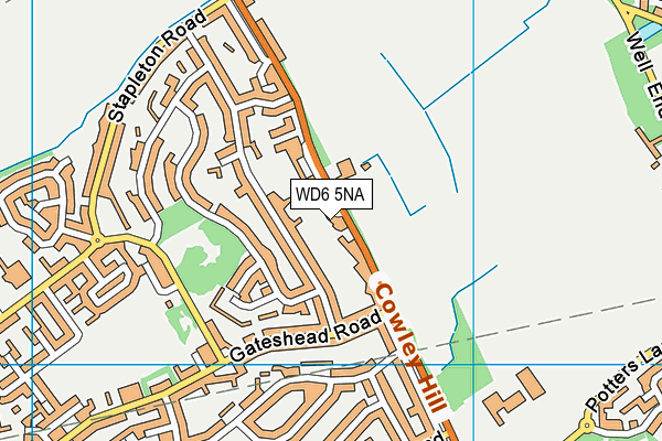 WD6 5NA map - OS VectorMap District (Ordnance Survey)