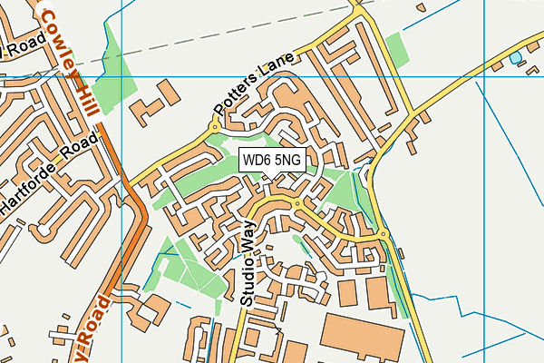 WD6 5NG map - OS VectorMap District (Ordnance Survey)