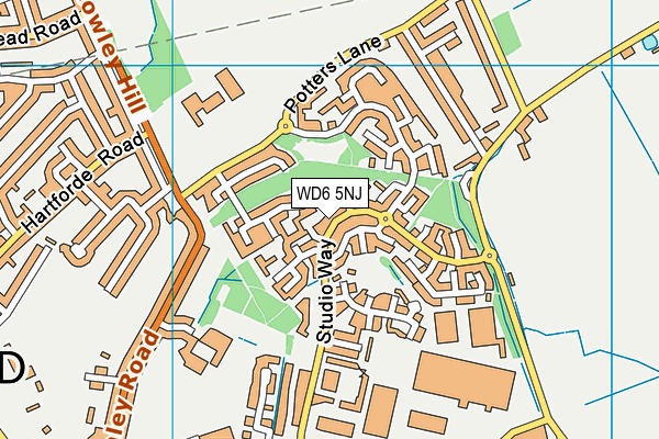 WD6 5NJ map - OS VectorMap District (Ordnance Survey)