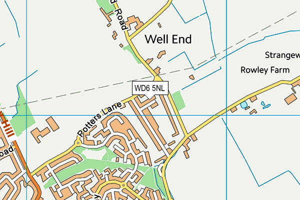WD6 5NL map - OS VectorMap District (Ordnance Survey)