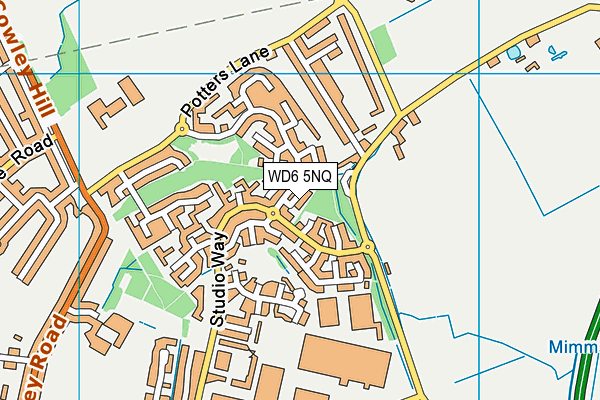 WD6 5NQ map - OS VectorMap District (Ordnance Survey)