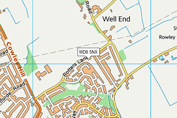 WD6 5NX map - OS VectorMap District (Ordnance Survey)