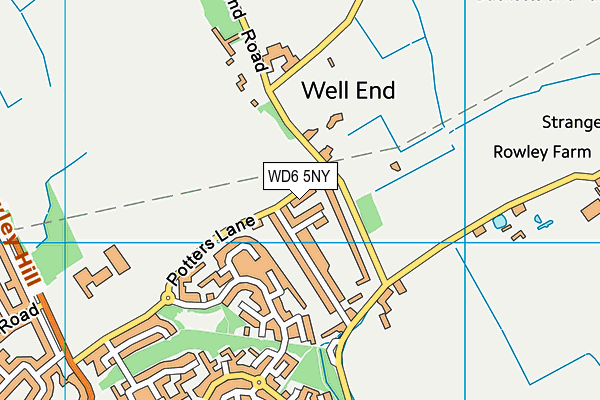 WD6 5NY map - OS VectorMap District (Ordnance Survey)