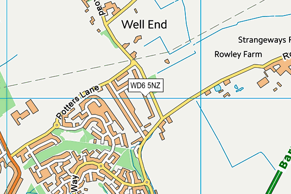 WD6 5NZ map - OS VectorMap District (Ordnance Survey)