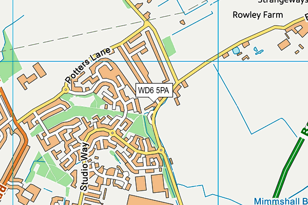 WD6 5PA map - OS VectorMap District (Ordnance Survey)