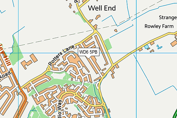 WD6 5PB map - OS VectorMap District (Ordnance Survey)