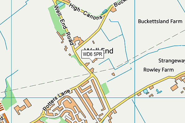 WD6 5PR map - OS VectorMap District (Ordnance Survey)