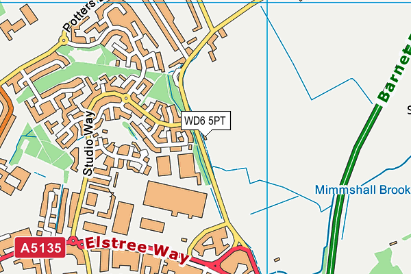 WD6 5PT map - OS VectorMap District (Ordnance Survey)