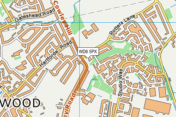 WD6 5PX map - OS VectorMap District (Ordnance Survey)