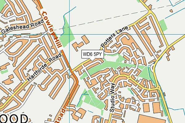 WD6 5PY map - OS VectorMap District (Ordnance Survey)