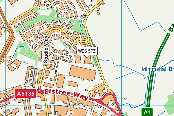 WD6 5PZ map - OS VectorMap District (Ordnance Survey)