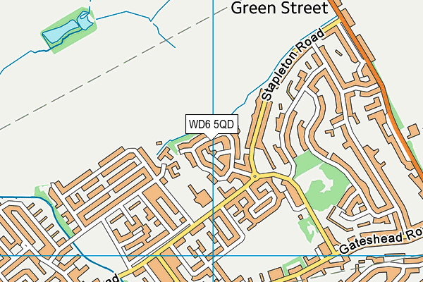 WD6 5QD map - OS VectorMap District (Ordnance Survey)