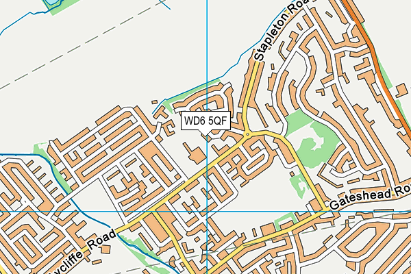 WD6 5QF map - OS VectorMap District (Ordnance Survey)