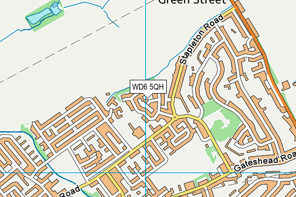 WD6 5QH map - OS VectorMap District (Ordnance Survey)