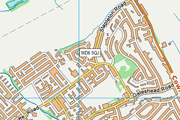 WD6 5QJ map - OS VectorMap District (Ordnance Survey)