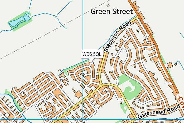 WD6 5QL map - OS VectorMap District (Ordnance Survey)