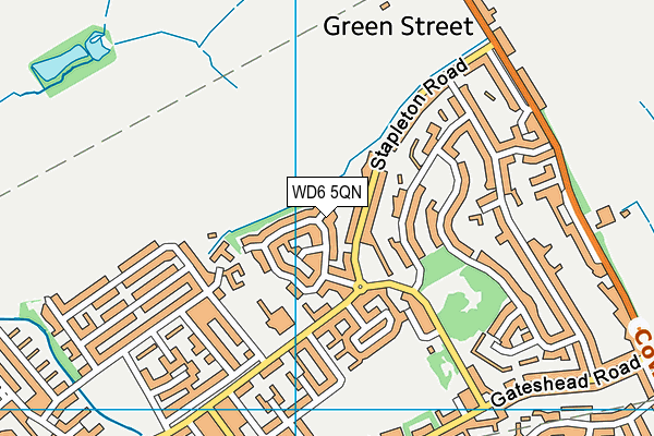 WD6 5QN map - OS VectorMap District (Ordnance Survey)