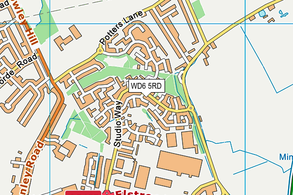 WD6 5RD map - OS VectorMap District (Ordnance Survey)