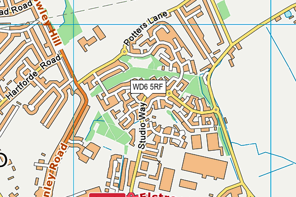WD6 5RF map - OS VectorMap District (Ordnance Survey)