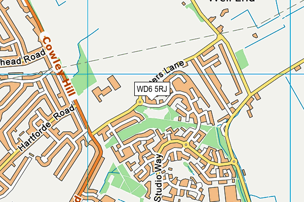 WD6 5RJ map - OS VectorMap District (Ordnance Survey)