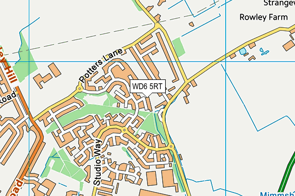 WD6 5RT map - OS VectorMap District (Ordnance Survey)