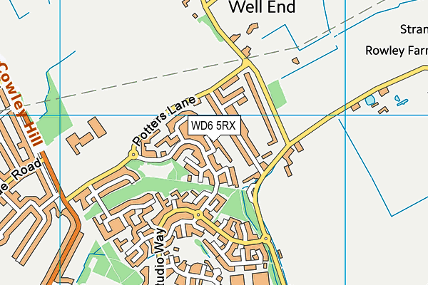 WD6 5RX map - OS VectorMap District (Ordnance Survey)
