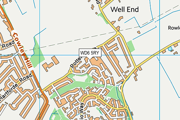WD6 5RY map - OS VectorMap District (Ordnance Survey)