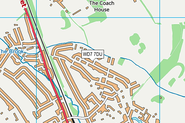 WD7 7DU map - OS VectorMap District (Ordnance Survey)