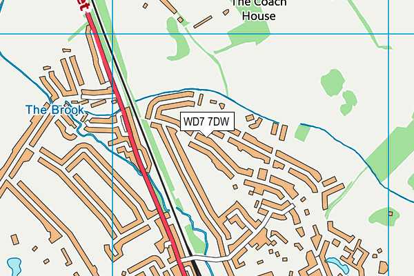 WD7 7DW map - OS VectorMap District (Ordnance Survey)