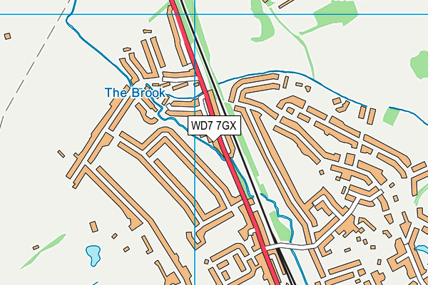 WD7 7GX map - OS VectorMap District (Ordnance Survey)