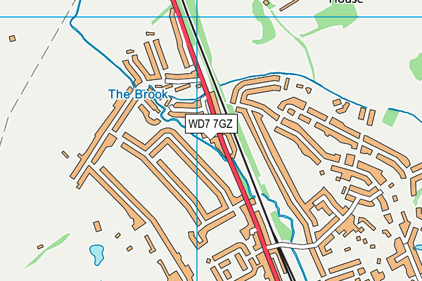 WD7 7GZ map - OS VectorMap District (Ordnance Survey)