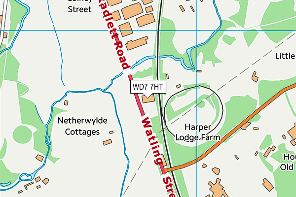 WD7 7HT map - OS VectorMap District (Ordnance Survey)