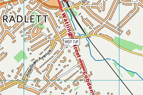 WD7 7JF map - OS VectorMap District (Ordnance Survey)