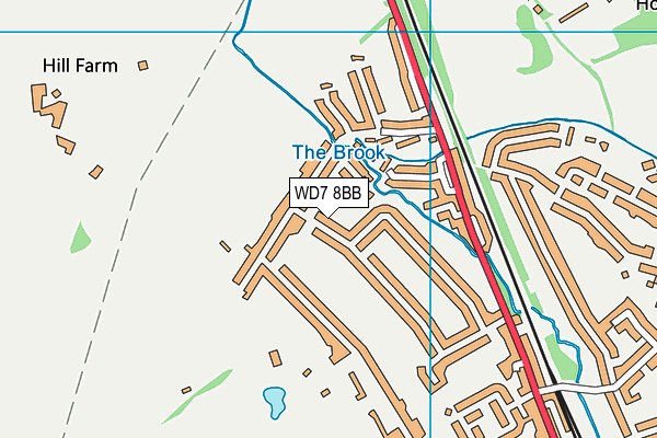 WD7 8BB map - OS VectorMap District (Ordnance Survey)